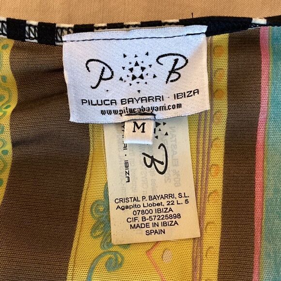 Piluca Bayarri Ibiza Multicolor Sheer Coverup Dress,Long Sleeves & side Slits. - Picture 8 of 8